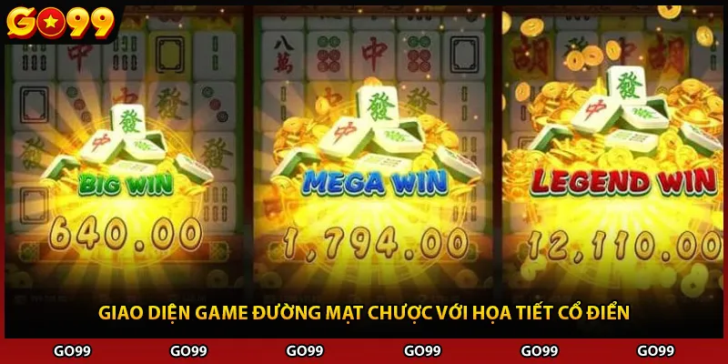 Giao diện game Đường Mạt Chược với họa tiết cổ điển